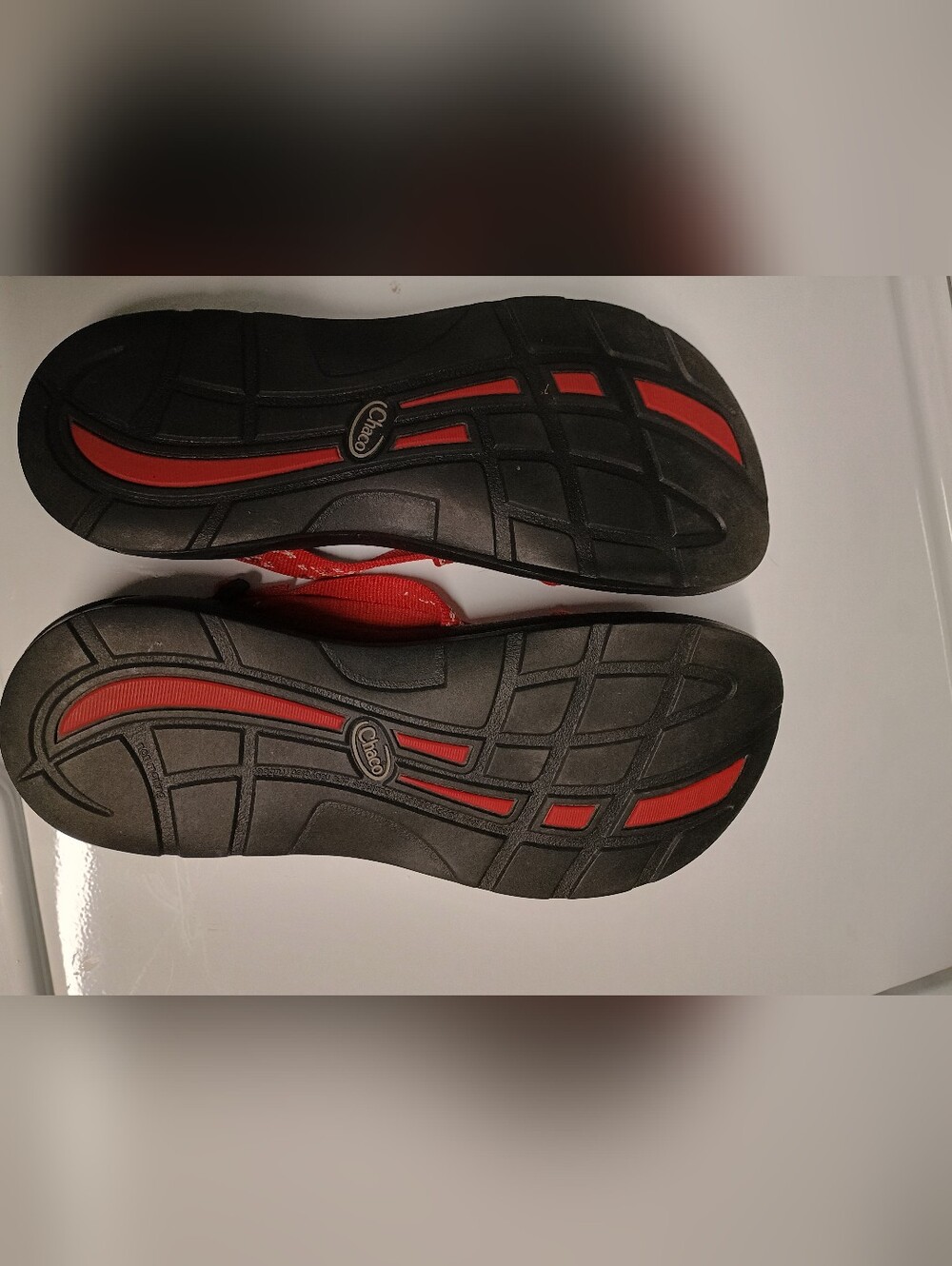 Red Strap Black Sole Chaco Casual Sandals - Picture 3 of 4